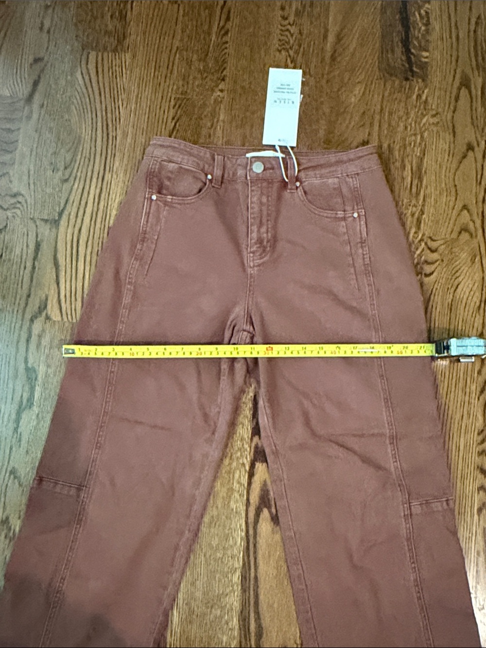 Risen washed plum Wide-Leg Painter Pants with Front Seams 7/28 - Picture 12 of 14
